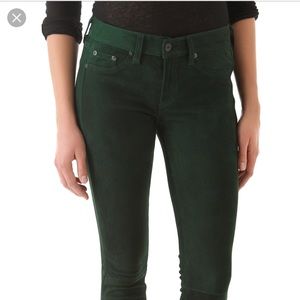rag & bone green suede skinny pants